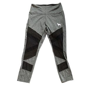 PINK Victoria’s Secret Gray Mesh Ankle‎ Workout Sport Leggings Size M